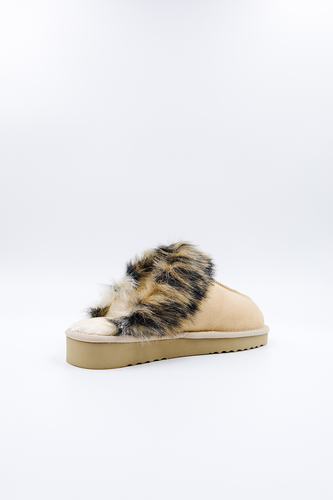 100% Vegan Slipper | Tan/ Wild Leopard | PAWJ California