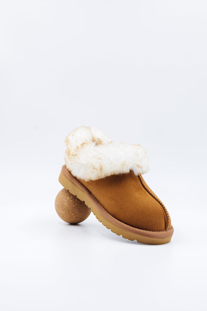 Kids Vegan Slipper in Chestnut | PAWJ California 100% Vegan Footwear