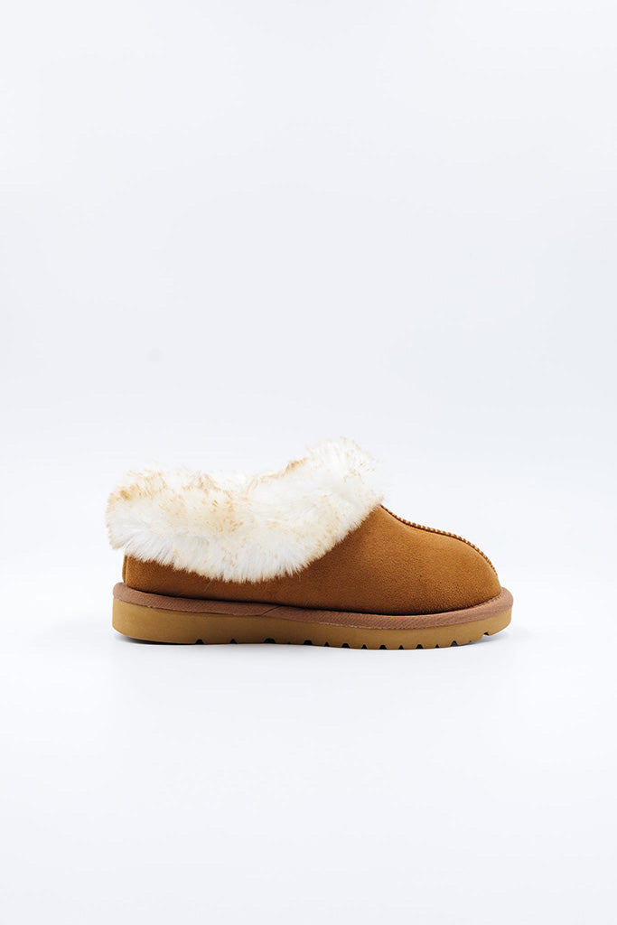 Kids Vegan Slipper in Chestnut | PAWJ California 100% Vegan Footwear