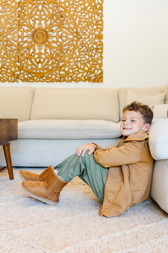 Toddler Vegan Boot in Chestnut | PAWJ California 100% Vegan Footwear