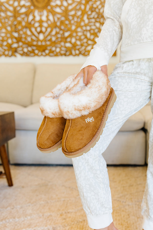 Kids Vegan Slipper in Chestnut | PAWJ California 100% Vegan Footwear