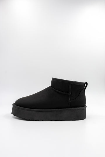 PAWJ Ultra Mini Platform Boot | Black / Black Mink