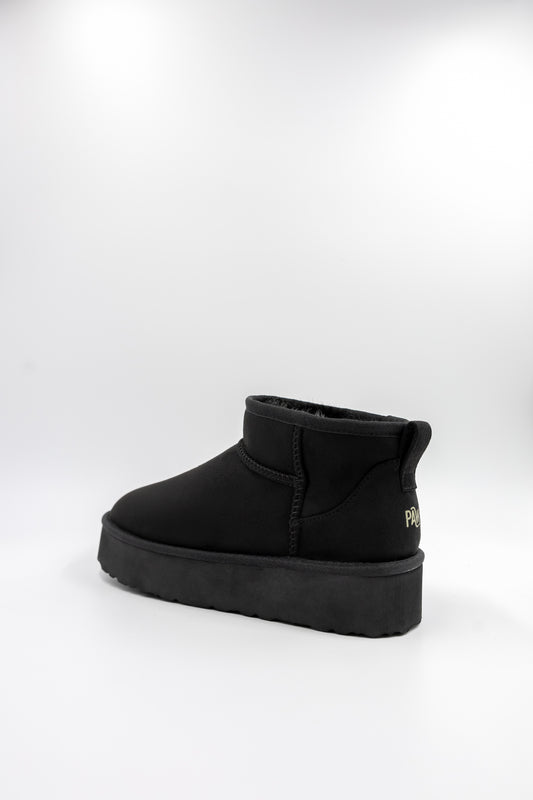 PAWJ Ultra Mini Platform Boot | Black / Black Mink