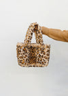 Mini Leopard Faux Fur Handbag with Black PAWJ Patch