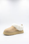 PAWJ Stevie Platform Fur Trim Slipper | Tan