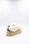 PAWJ Stevie Platform Fur Trim Slipper | Tan
