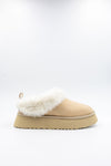 PAWJ Stevie Platform Fur Trim Slipper | Tan
