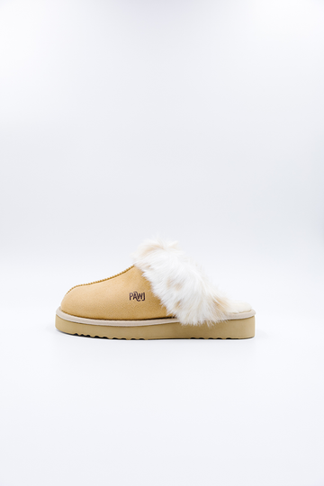 100% Vegan Slipper | Tan / Aspen Snow | PAWJ California