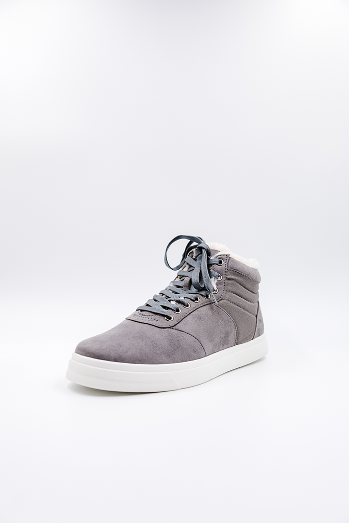 PAWJ California Men's Arctic Fleece Shoe in Grey | 100% Vegan, Cruelty-Free Boots