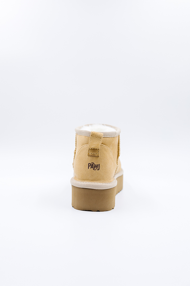 PAWJ California Ultra Mini Platform Boot in Tan | 100% Vegan, Cruelty-Free Boots