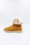 PAWJ California | Short Boot - Chestnut / Snow Leopard | Vegan, Cruelty-Free Footwear