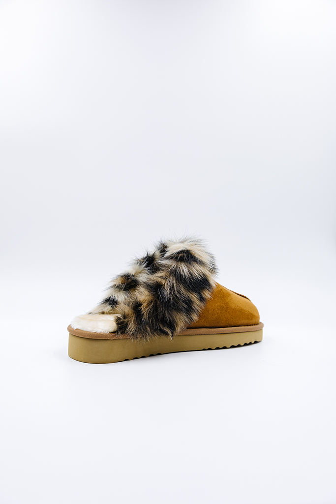 100% Vegan Slipper | Chestnut / Wild Leopard | PAWJ California