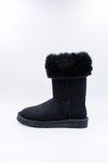 PAWJ California | Tall Boot - Black / Black Mink | Vegan, Cruelty-Free Footwear