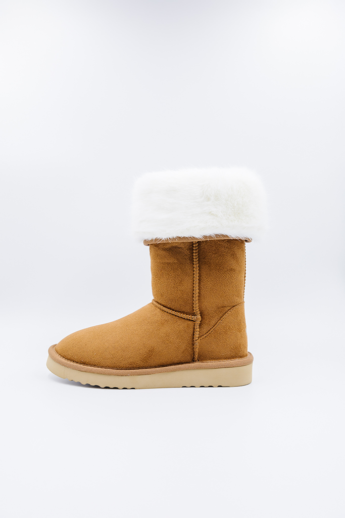 PAWJ California | Tall Boot - Chestnut / Aspen Snow | Vegan, Cruelty-Free Footwear