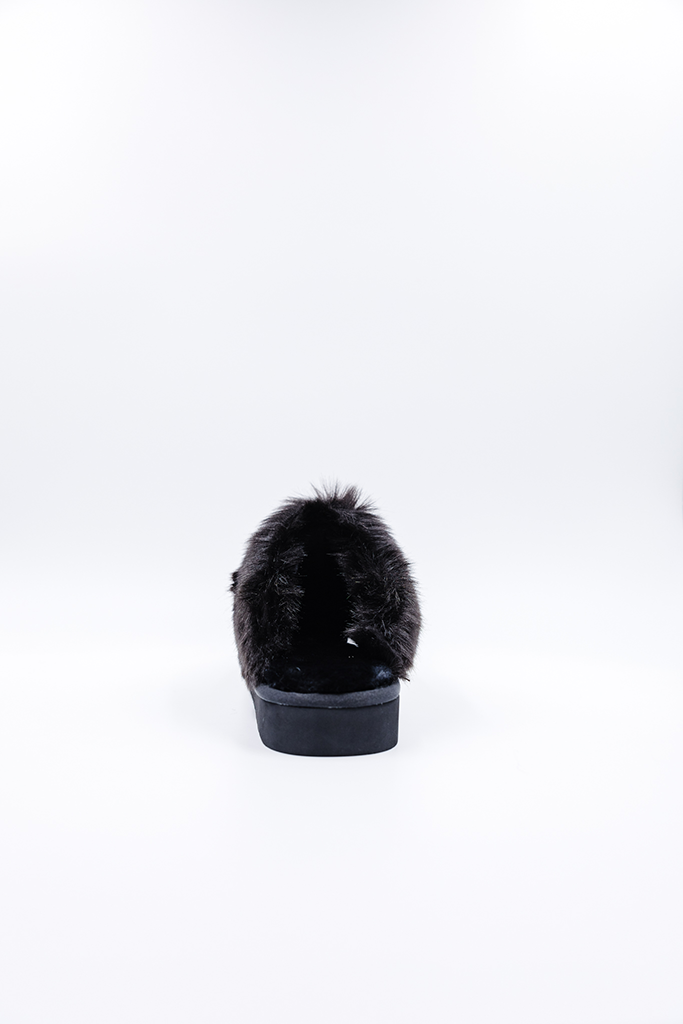 100% Vegan Slipper | Black/Black Mink | PAWJ California