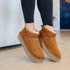 PAWJ California | Ultra Mini Platform Boot - Chestnut / Aspen Snow | Vegan, Cruelty-Free Footwear