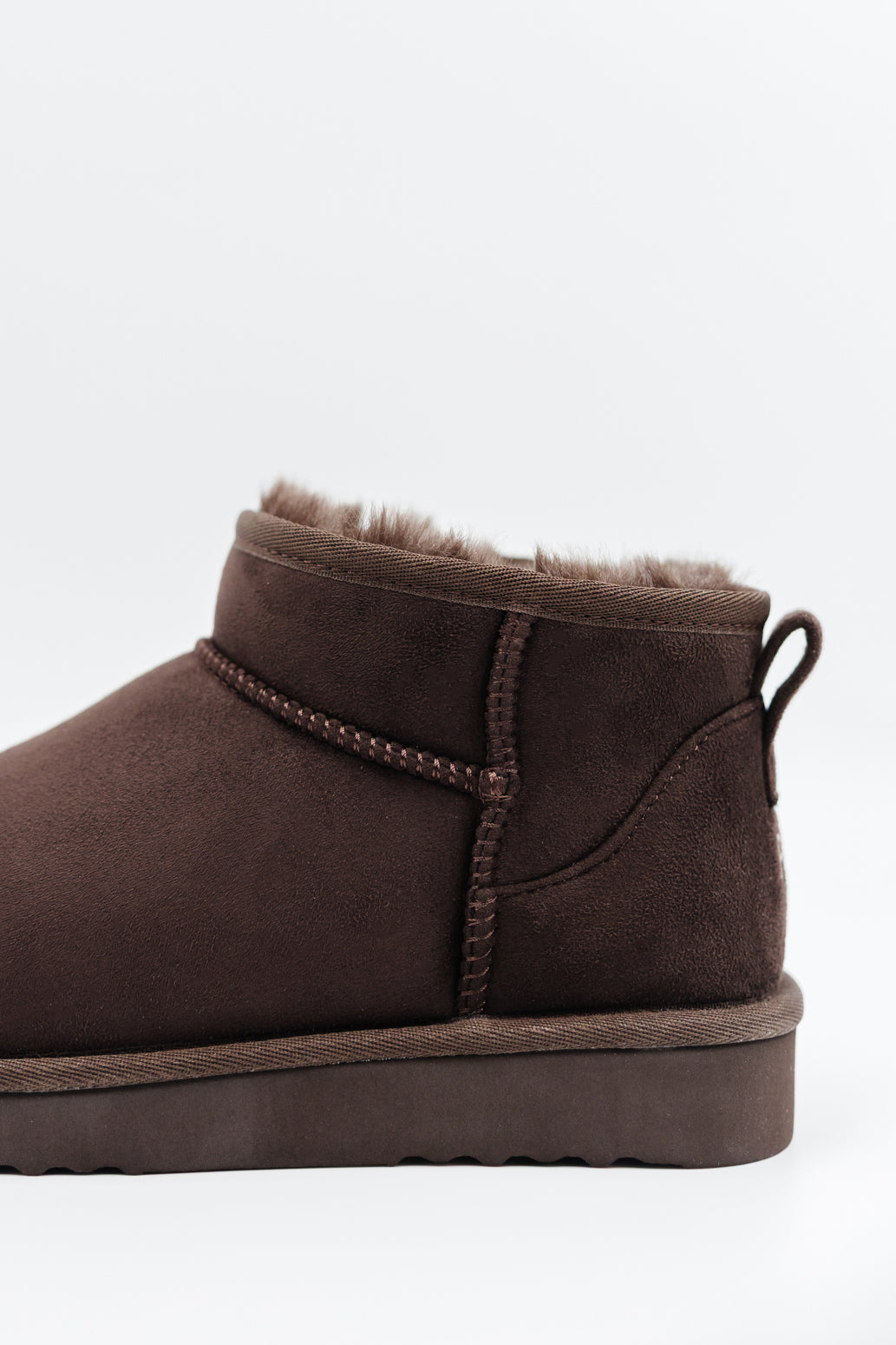 PAWJ Ultra Mini Book in Chocolate Brown with brown faux fur
