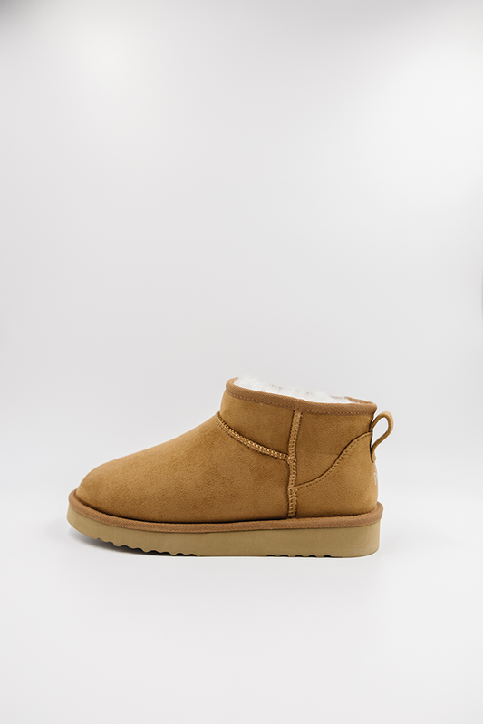 PAWJ Ultra Mini Boot in Chestnut with Aspen Snow faux fur
