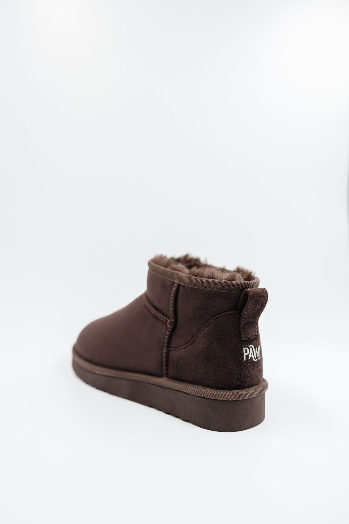 PAWJ Ultra Mini Book in Chocolate Brown with brown faux fur