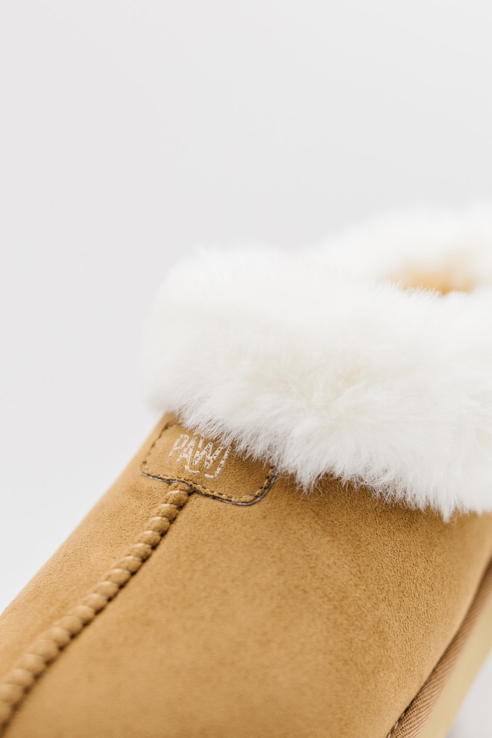 PAWJ Marley Slipper in Chestnut with faux aspen snow fur