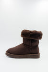 PAWJ Short brown boot with brown (teddy) faux fur 