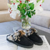 PAWJ California | Slippers - Black / Wild Leopard | Vegan, Cruelty-Free Footwear