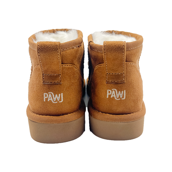 PAWJ California | Mini Boot - Chestnut / Aspen Snow| Vegan, Cruelty-Free Footwear